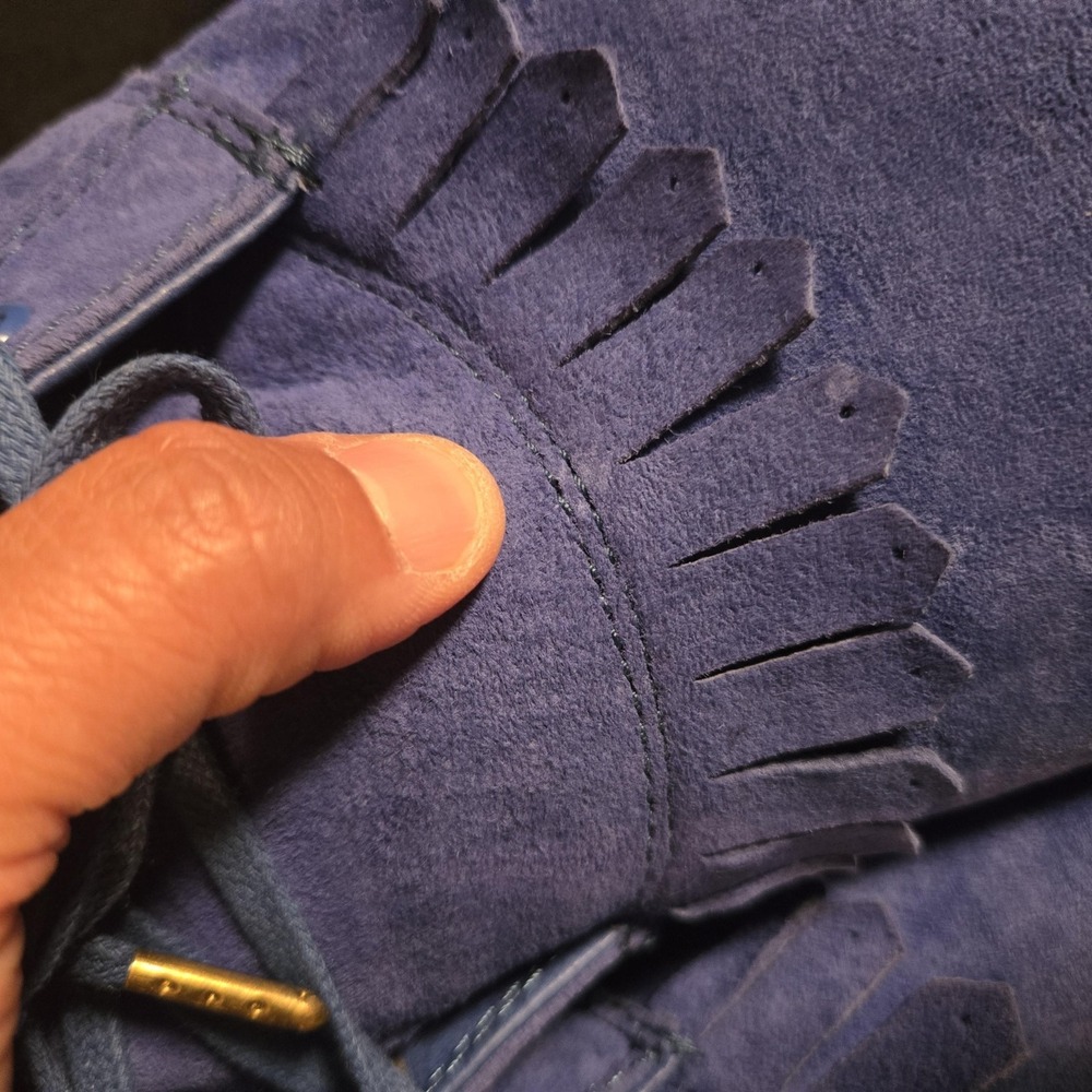 Diamond Supply Co Shoes Mens Size 13 Blue Jasper Suede Fringe Casual Sneakers - Picture 9 of 11
